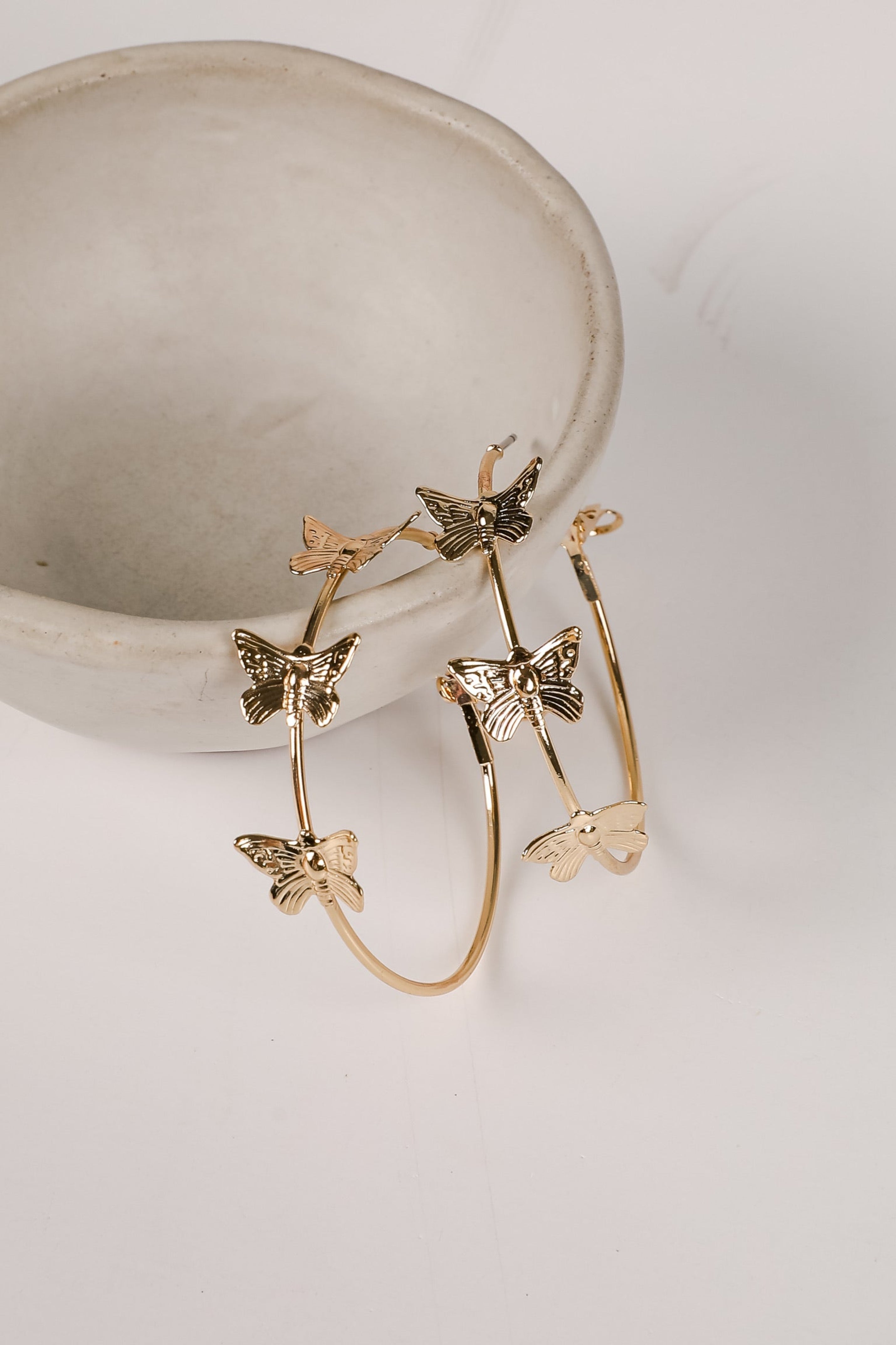 Juliette Gold Butterfly Hoop Earrings