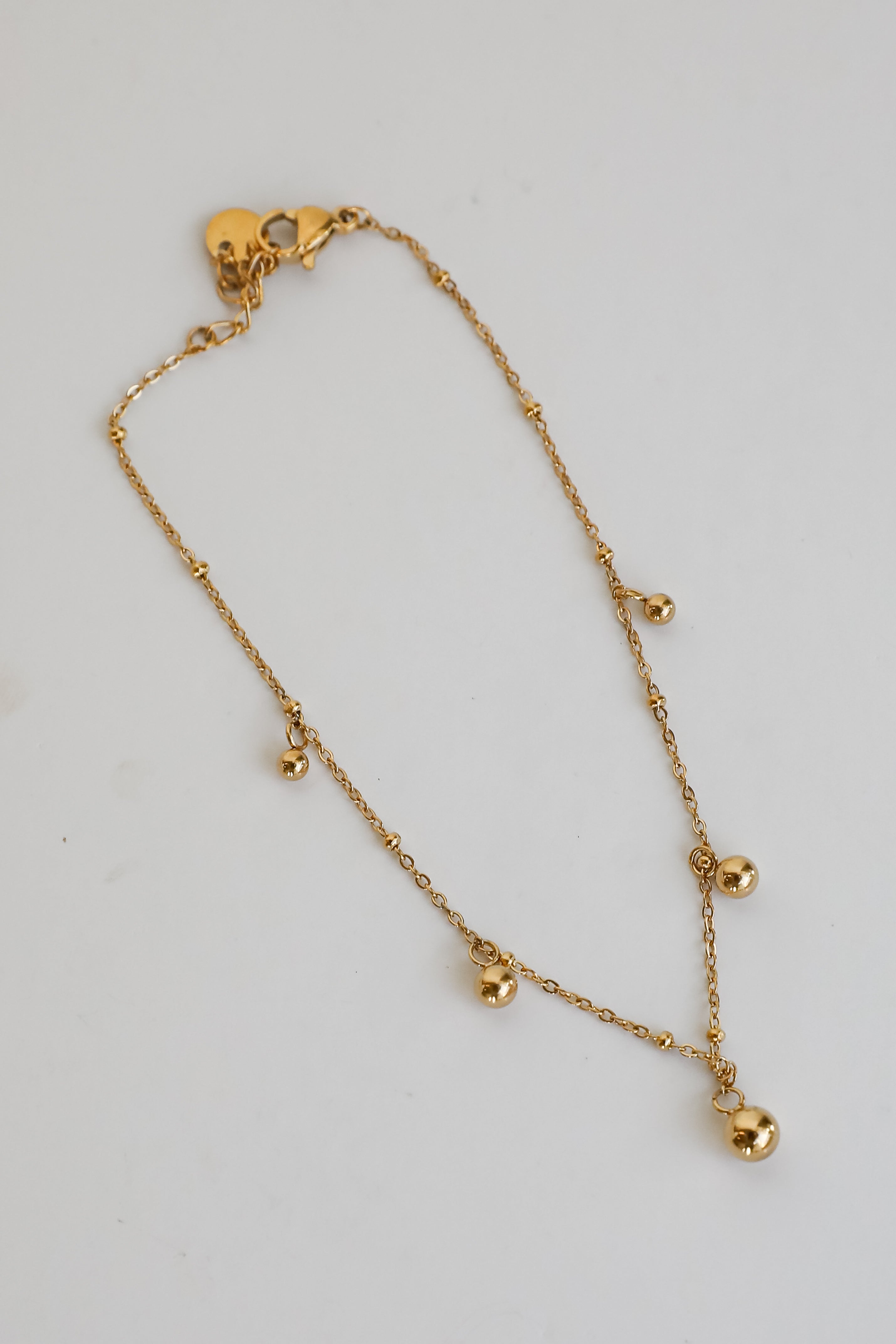 FINAL SALE - Sutton Gold Ball Charm Anklet