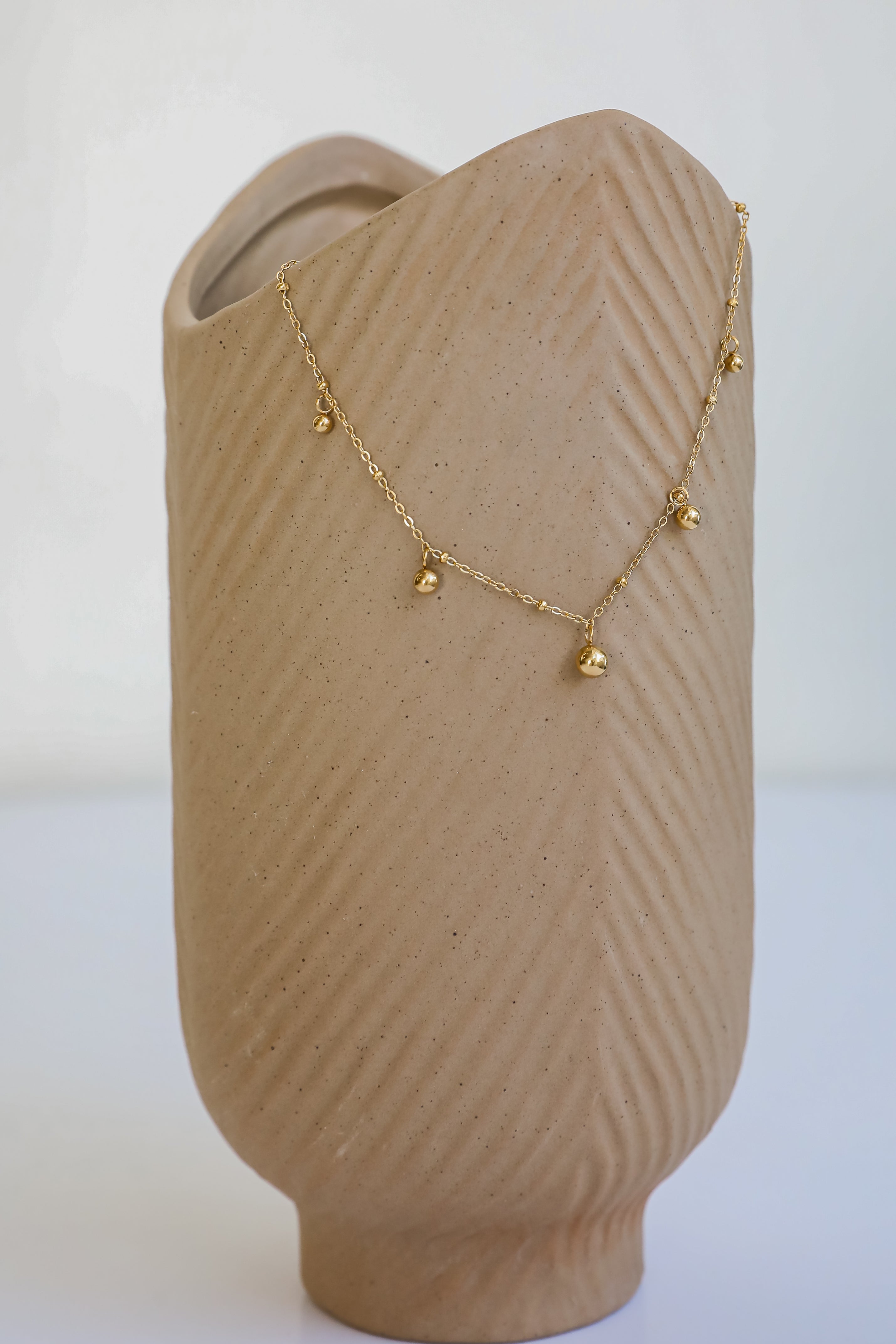 FINAL SALE - Sutton Gold Ball Charm Anklet
