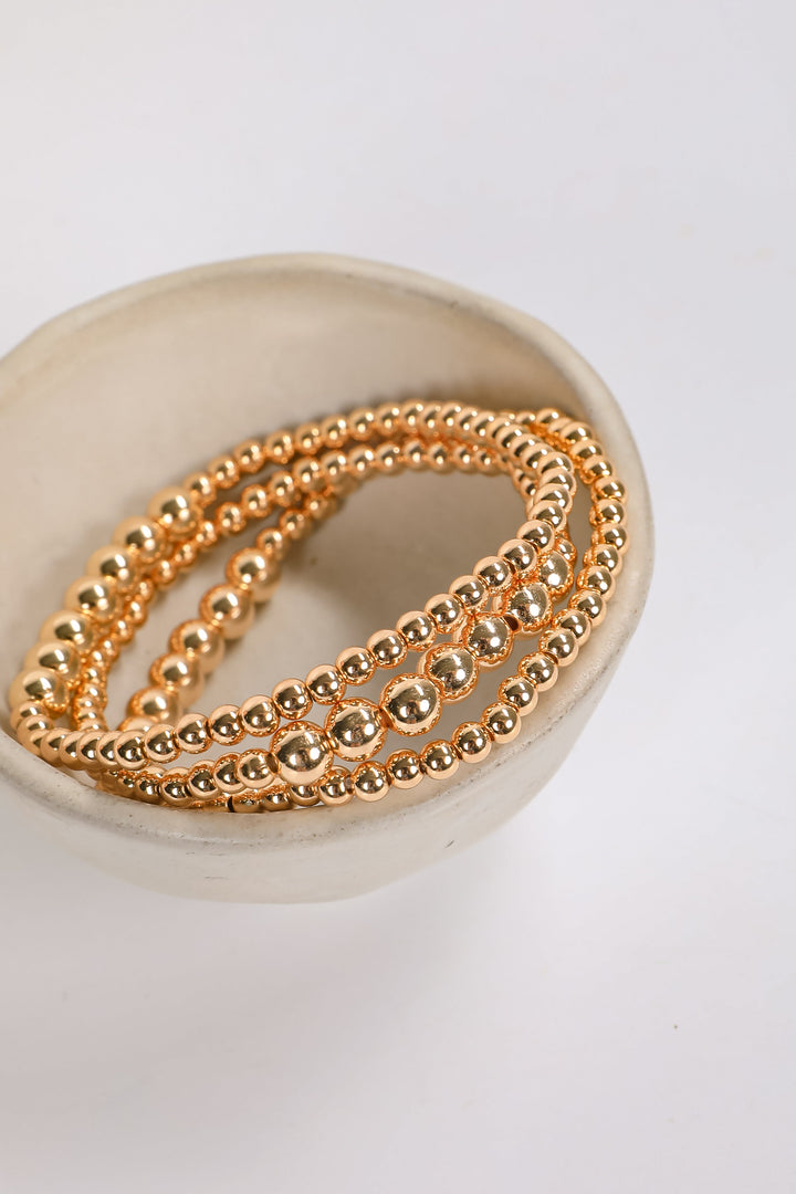Eleanor Gold Beaded Bracelet Set