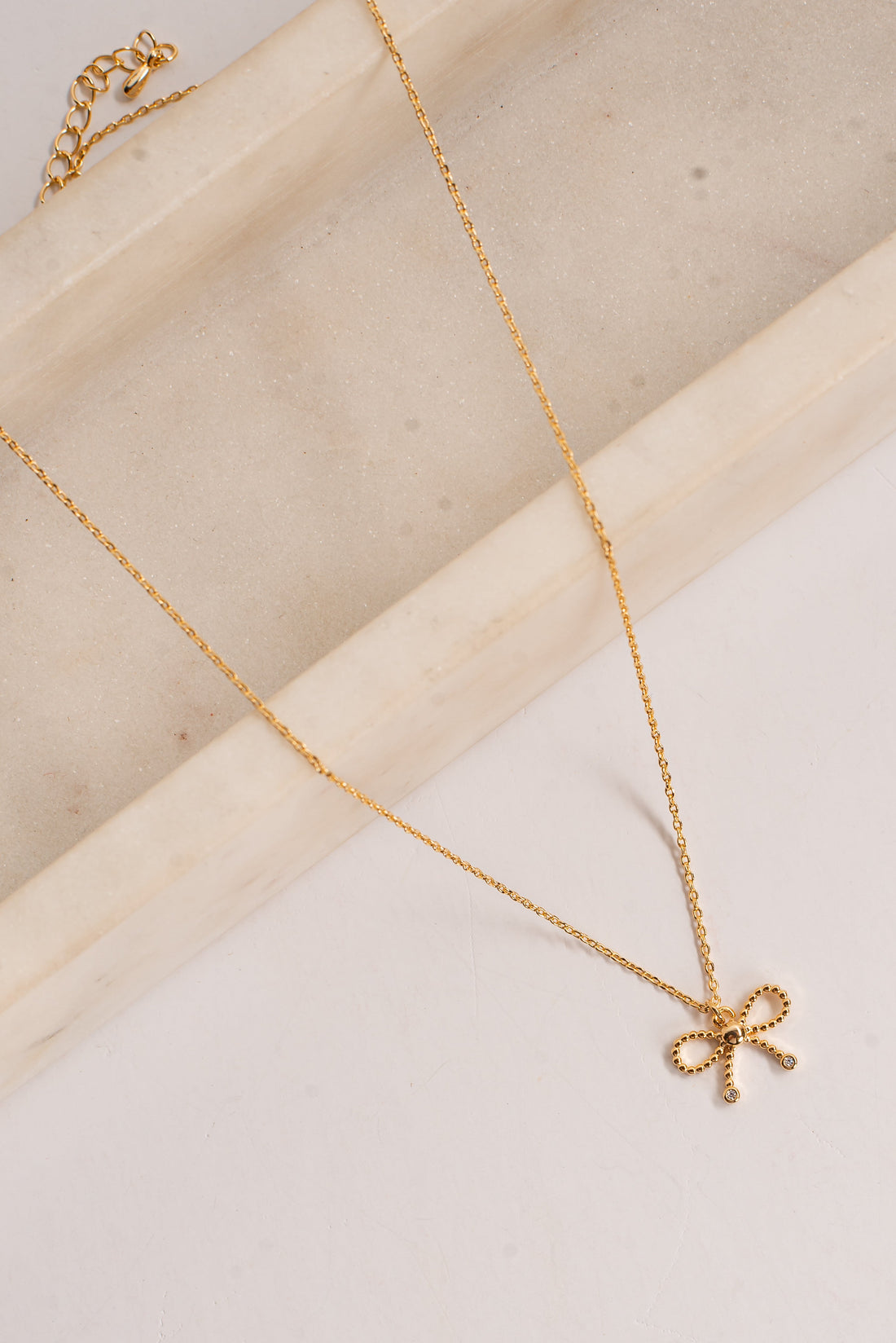 Marissa Gold Bow Charm Necklace