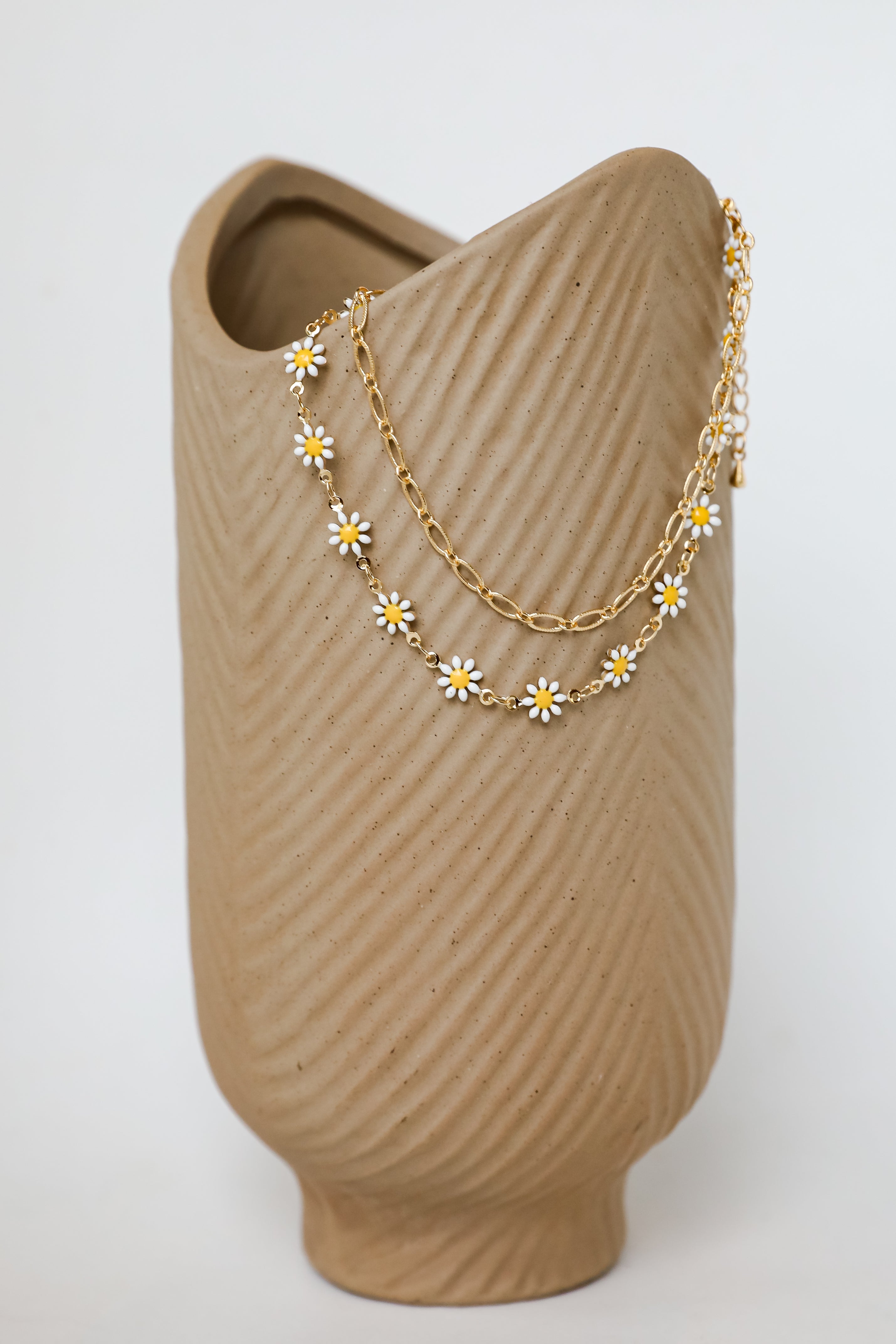 Rachel Gold Flower Charm Layered Anklet