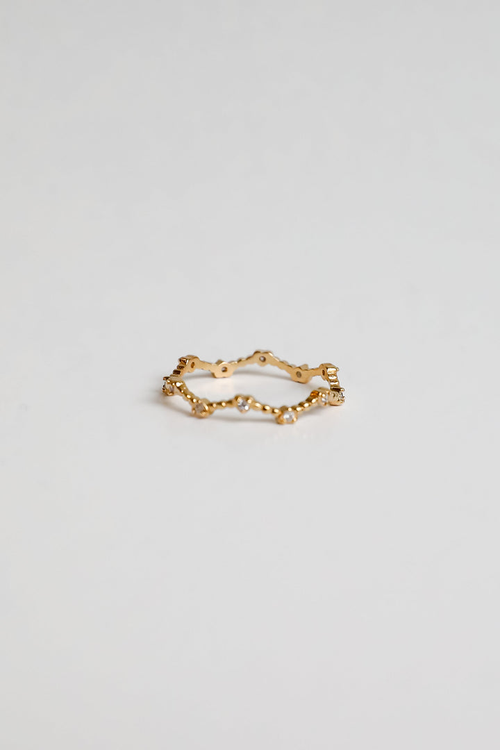 Everleigh Gold Rhinestone Heart Ring