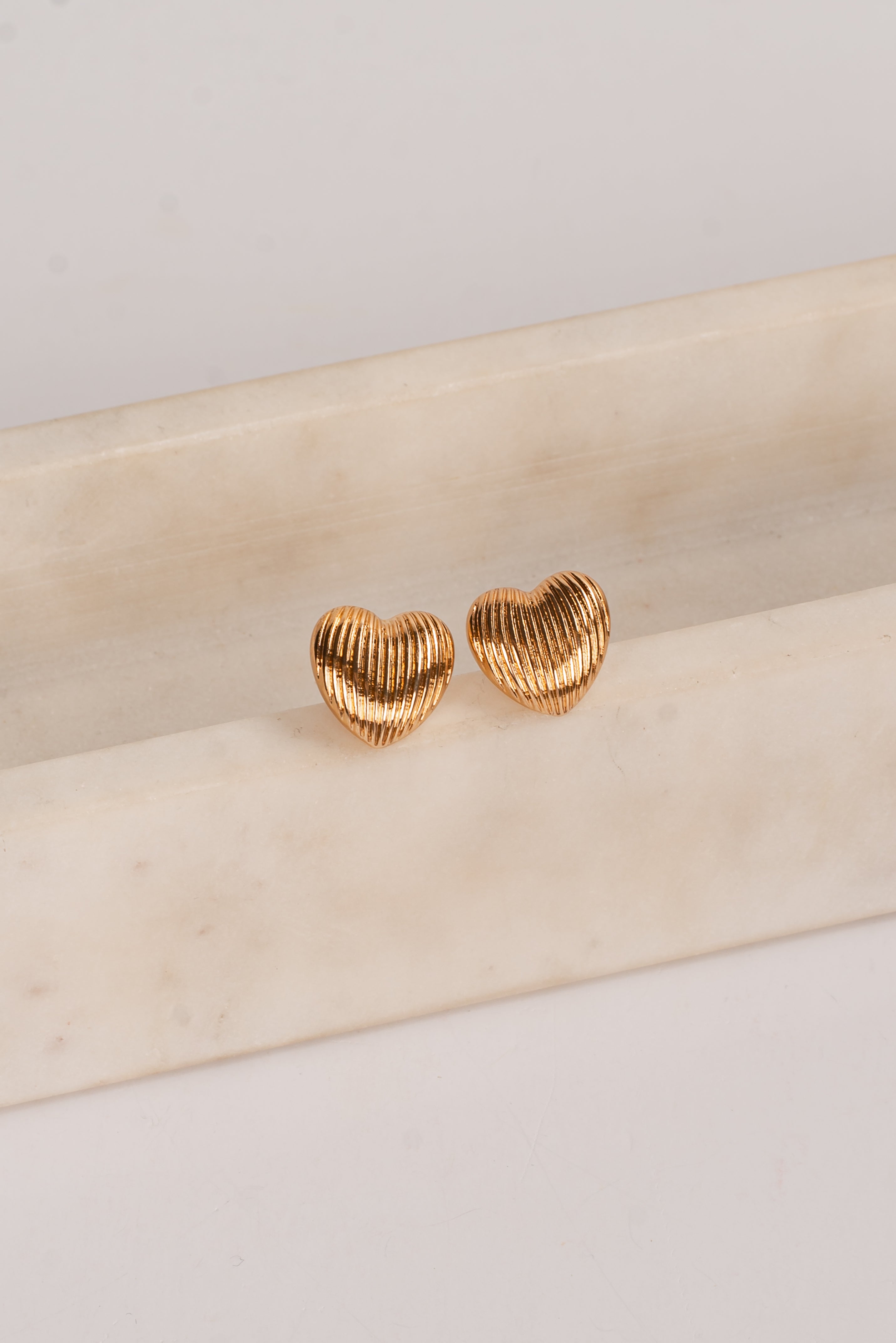 Camryn Gold Heart Stud Earrings