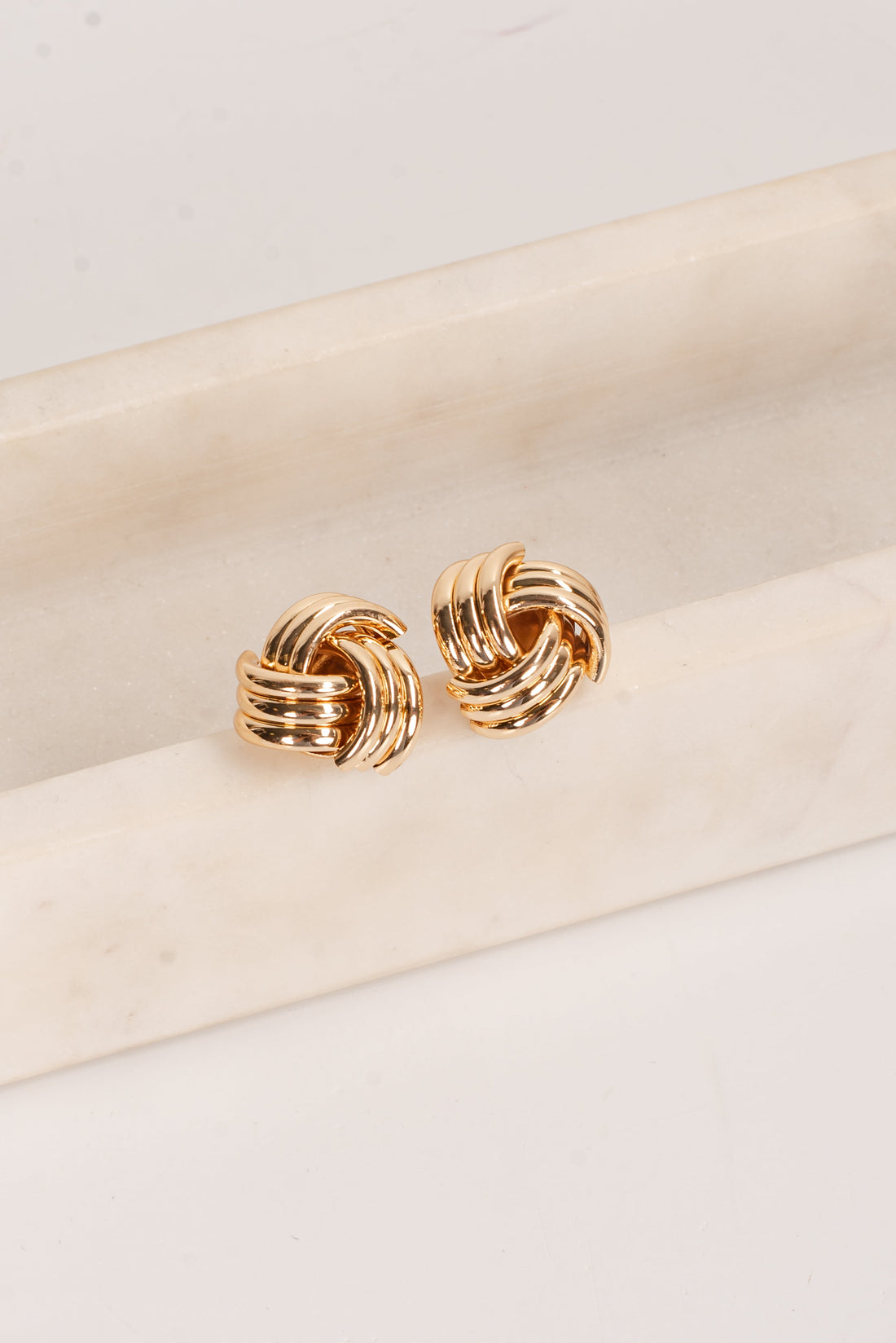 Reagan Gold Knot Stud Earrings