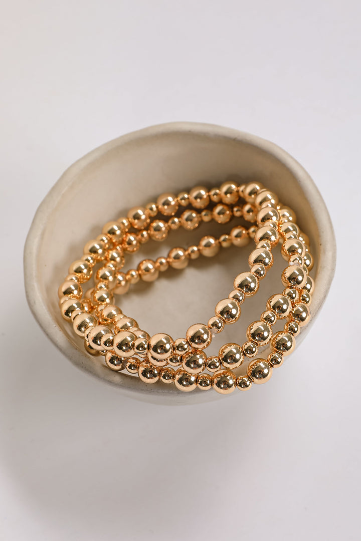 Elizabeth Gold Beaded Bracelet Set