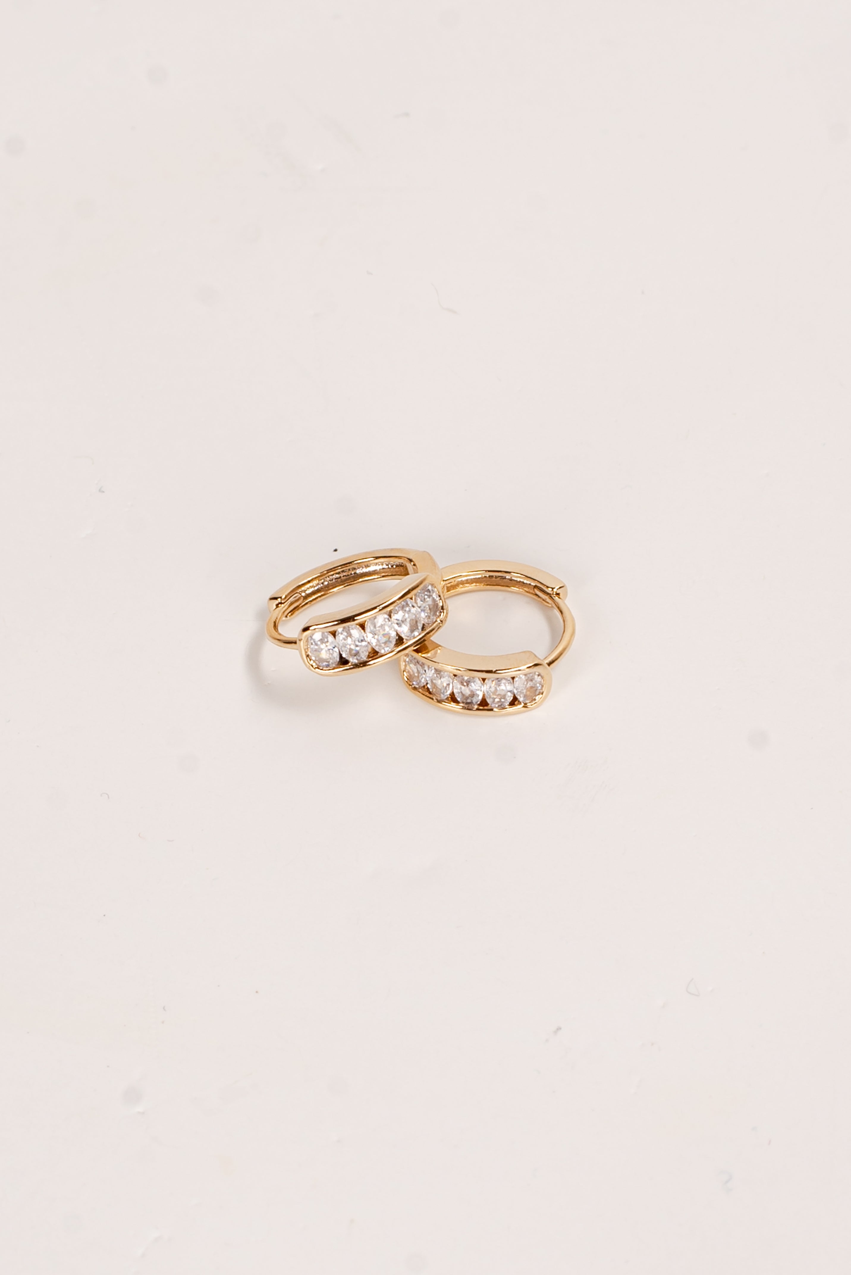 Joanna Gold Rhinestone Mini Hoop Earrings