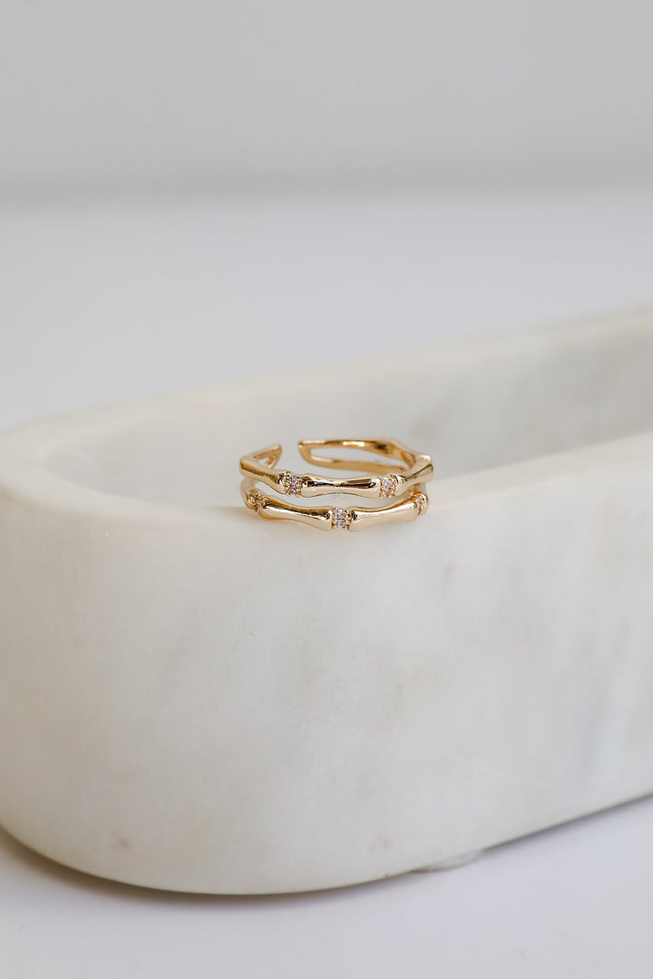 Luna Gold Double Ring