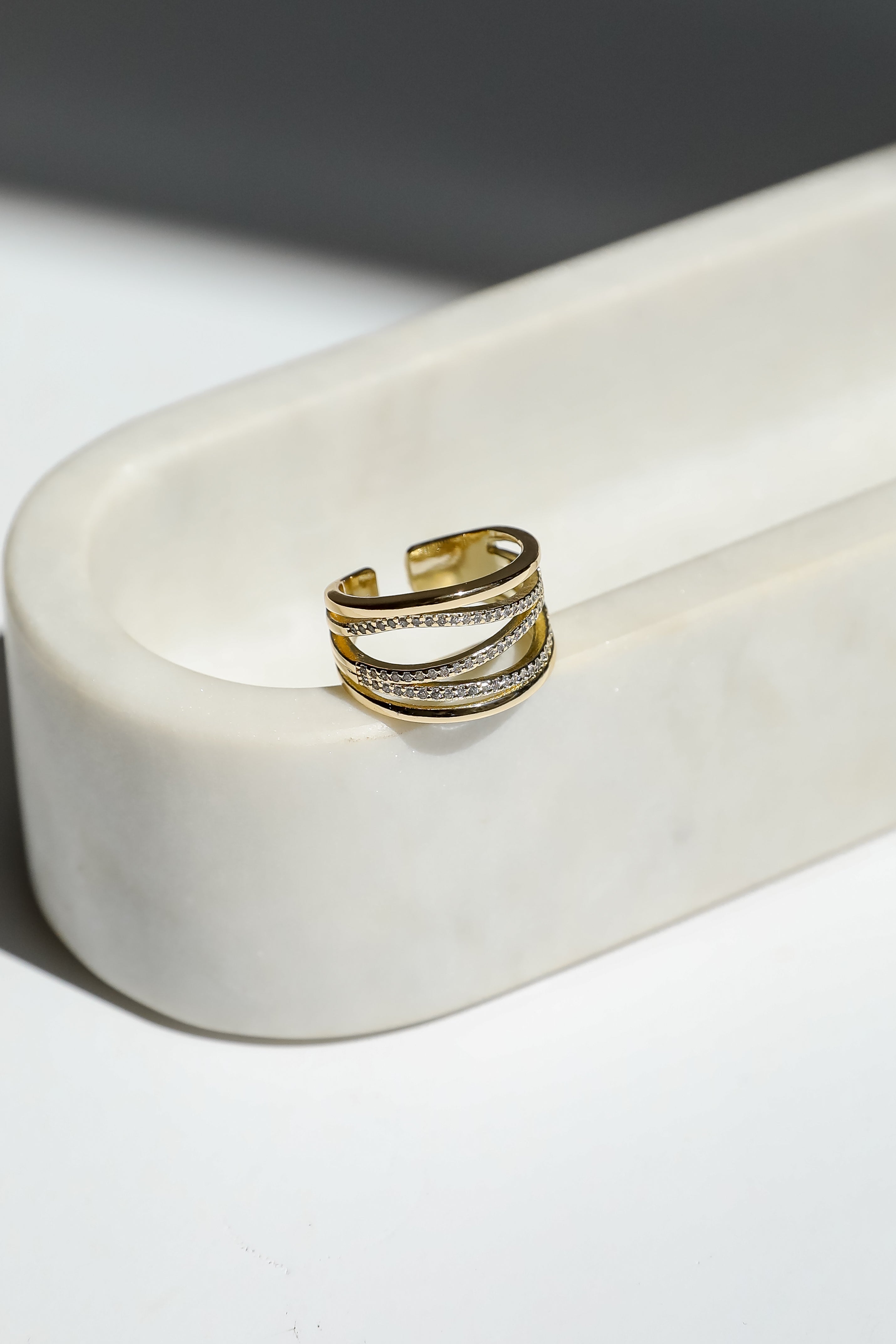 Kelsey Gold Rhinestone Ring