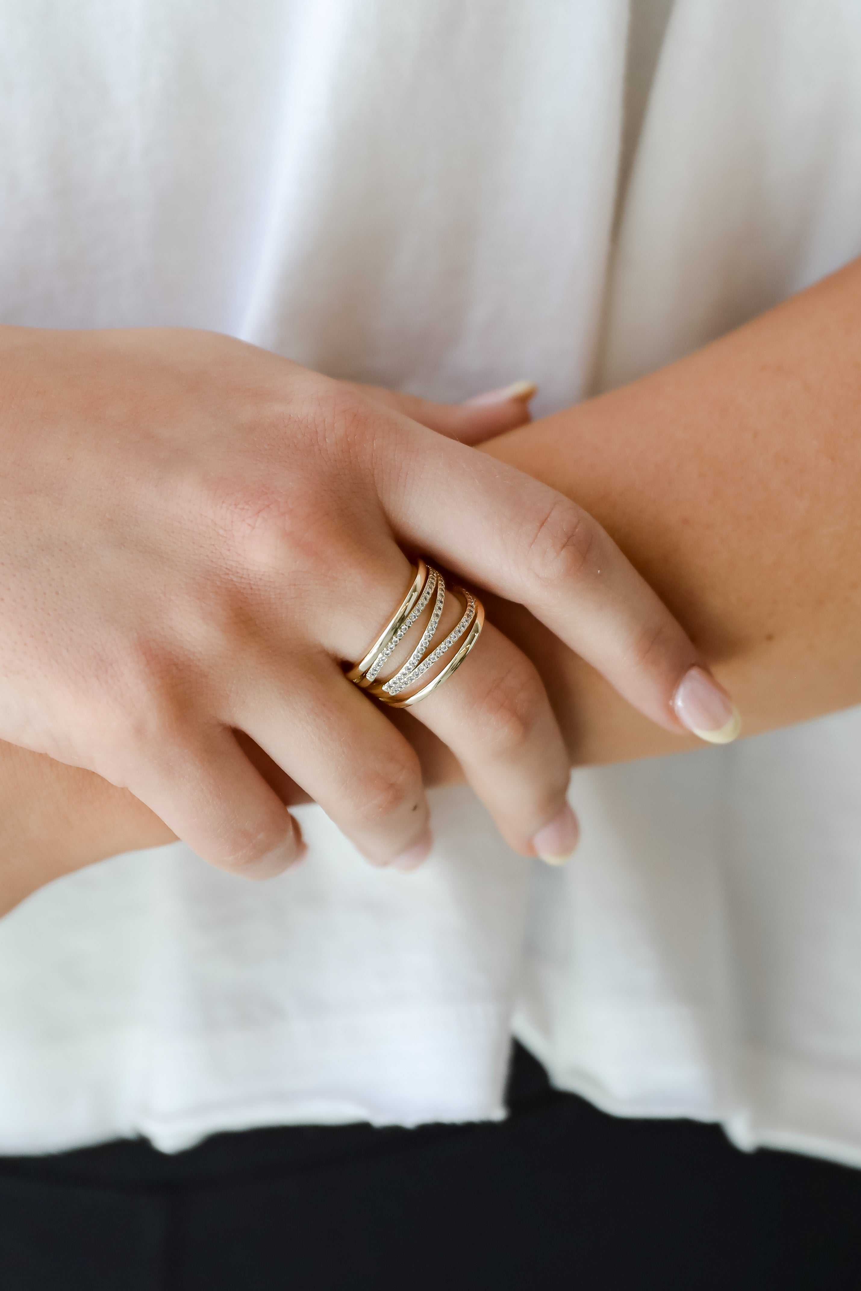 Kelsey Gold Rhinestone Ring