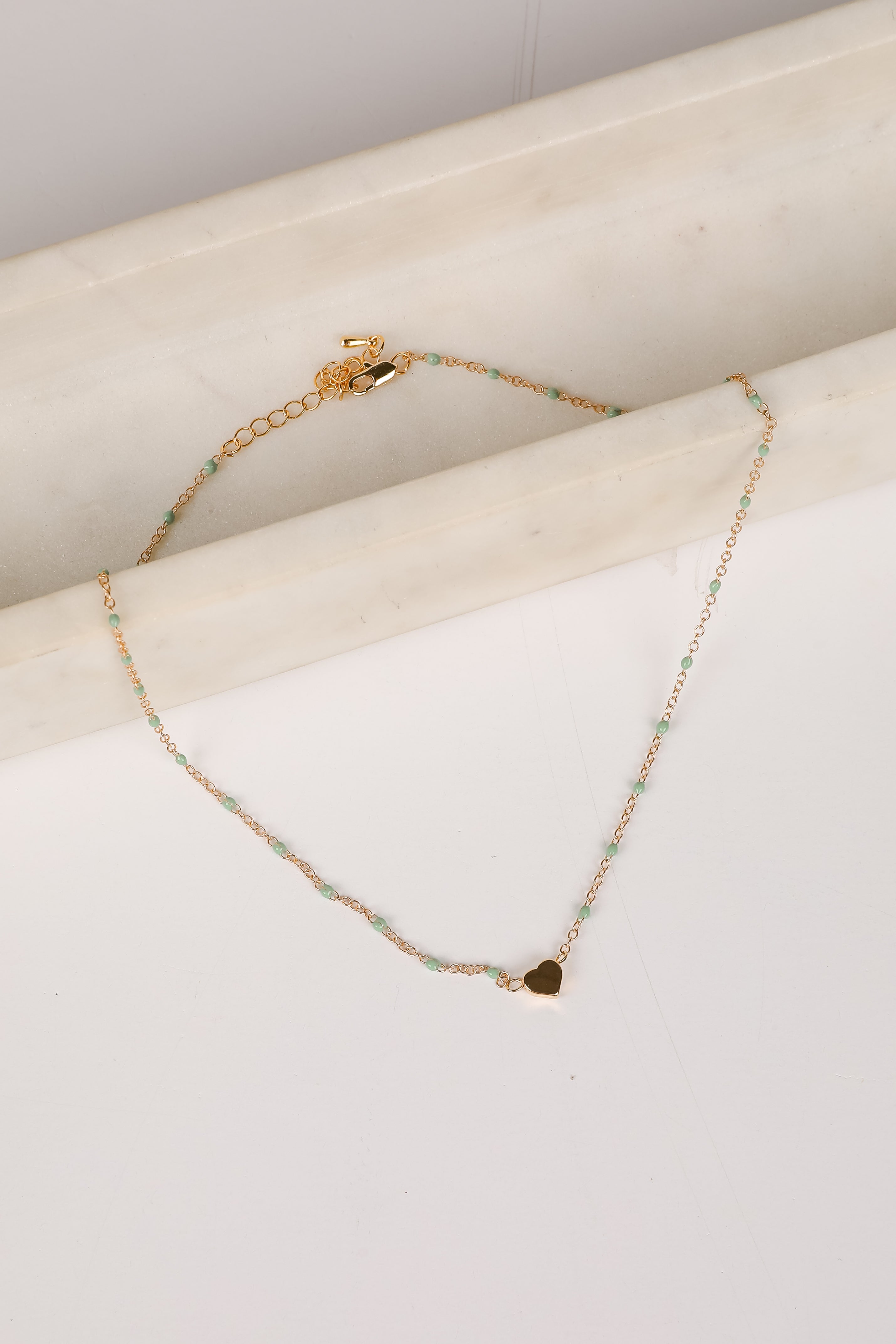 Blaire Beaded Heart Charm Necklace