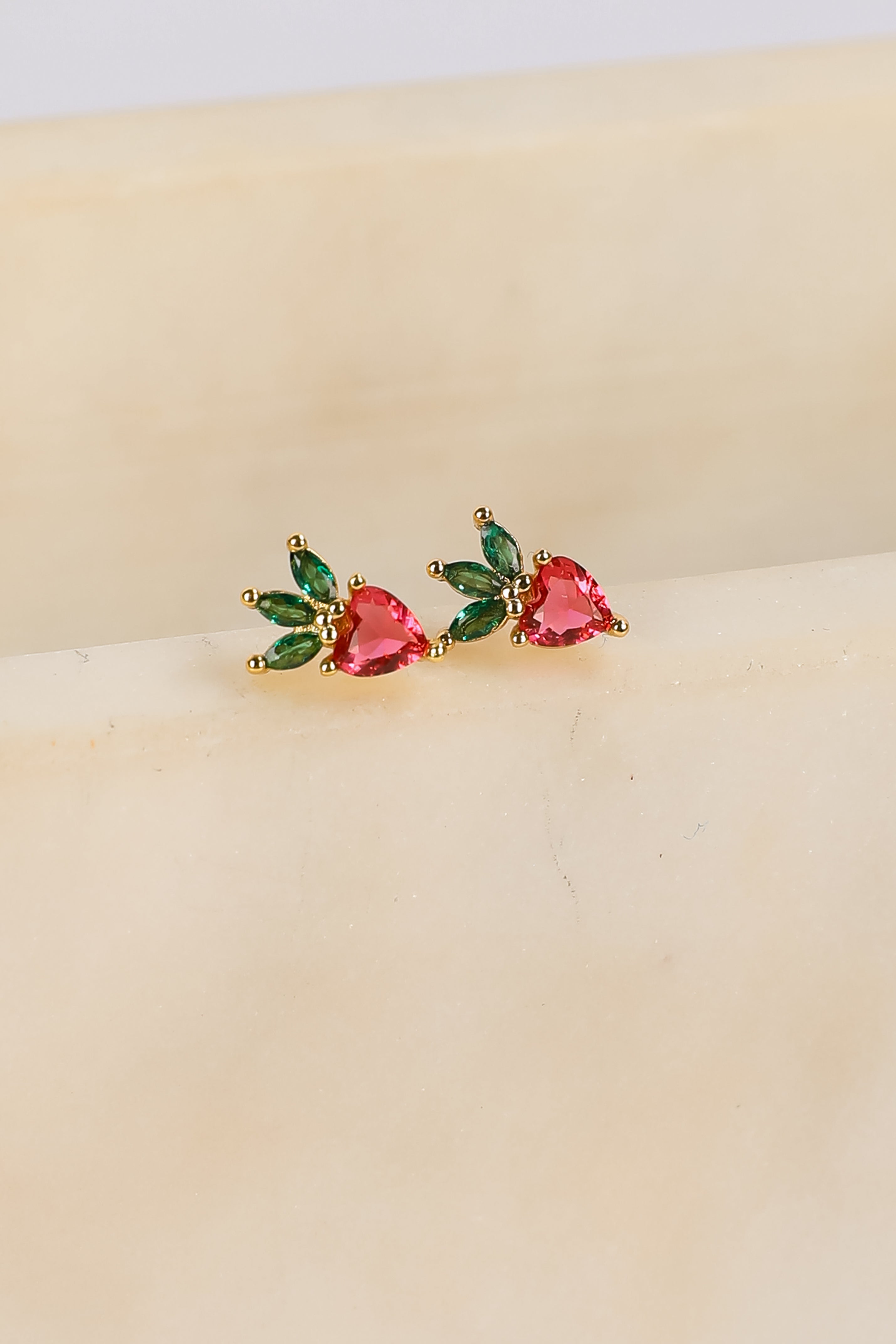 Scarlett Pink Gemstone Stud Earrings