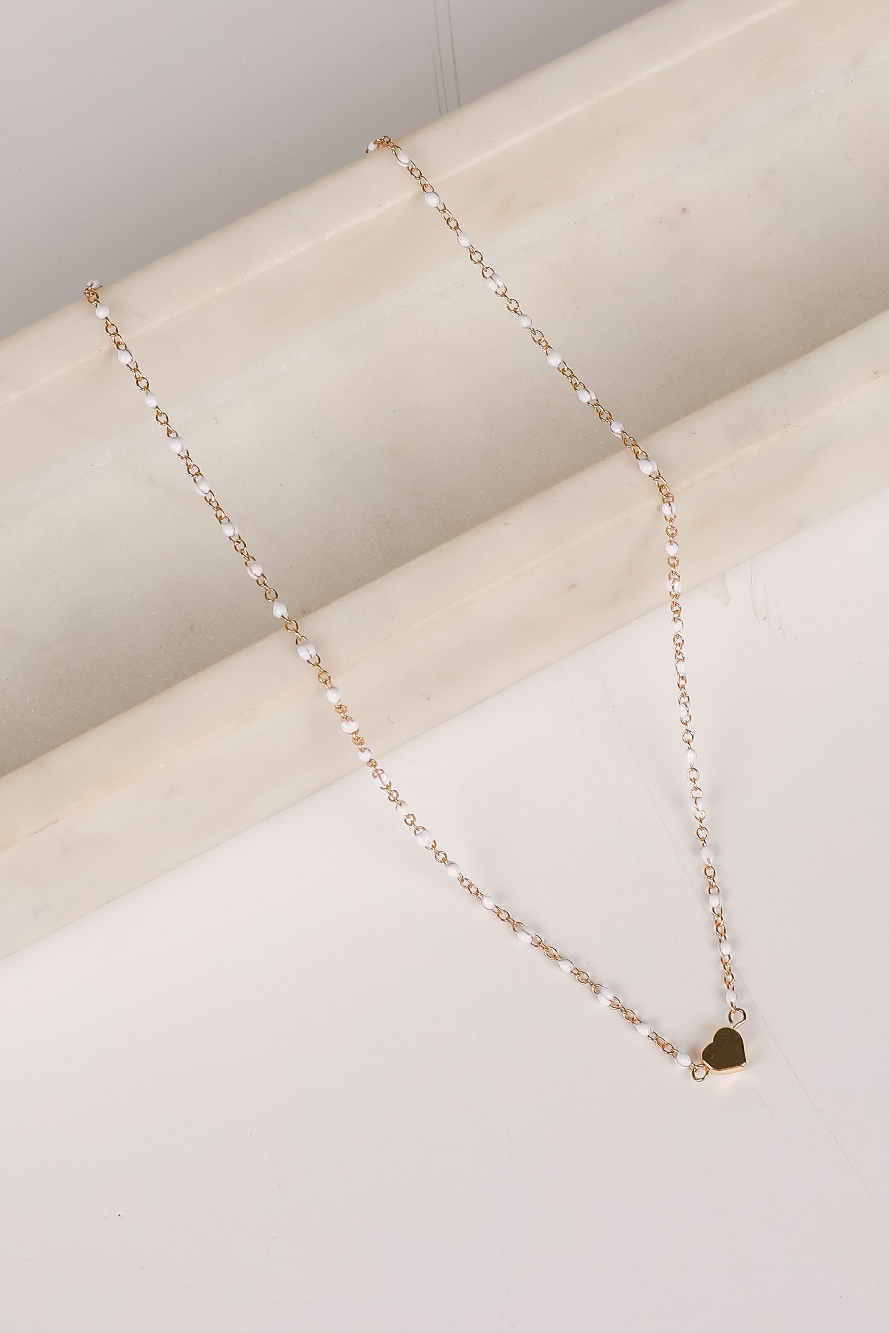 Blaire Beaded Heart Charm Necklace